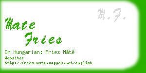 mate fries business card
